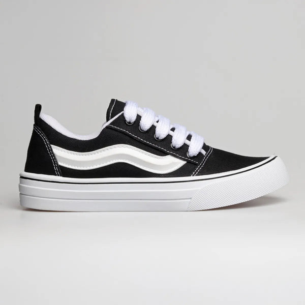 Tênis Casual Sola Reta Acolchoado Confort Cadarço Grosso